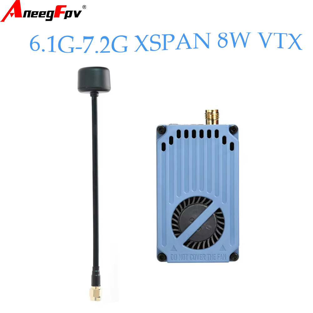 Drone Rc Controller And Receiver - RUSHFPV 6.1‑7.2G 8W X61728 VTXビデオ送信モジュール、円偏波アンテナ付き、長距離FPV RCドローンアクセサリー用