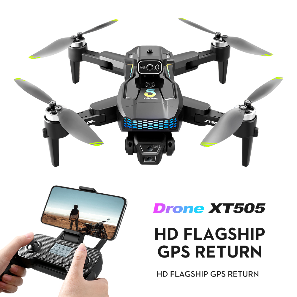 Xt505 Rc Drone - XT505 RCドローン 4Kデュアルカメラ リモコンヘリコプター 障害物回避 折りたたみ式クアッドコプター