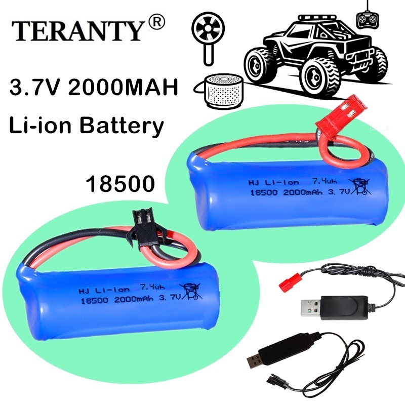 Lipo Battery Charger - 18500 リチウムイオン充電式バッテリー 3.7V 2000mAh スピーカー、ラジオ、LED ライト、おもちゃの部品用