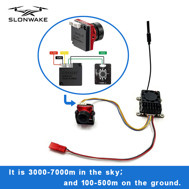 Rc Transmitter - 長距離5.8Ghz 2W FPVワイヤレス送信機2000MWとCaddx Ratel 2 V2