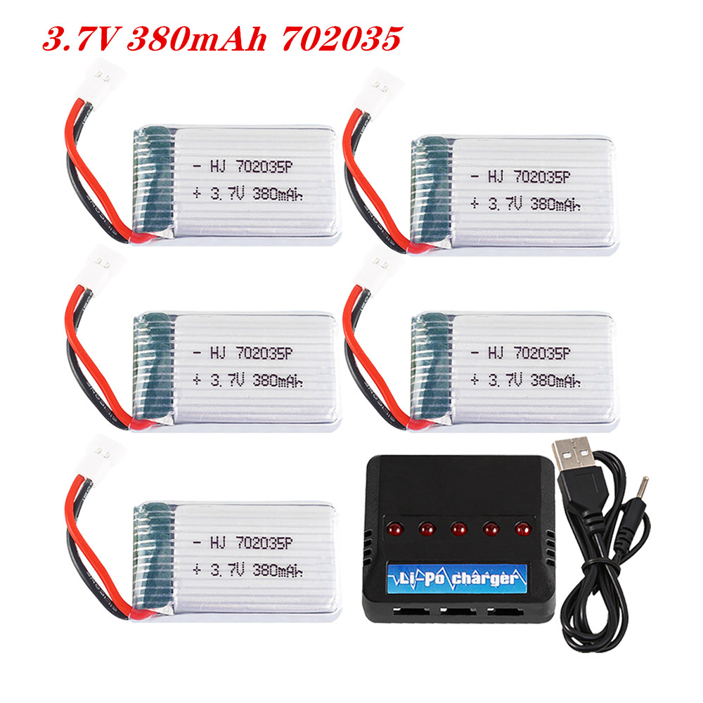 Lipo Battery Charger - 3.7v 380mah 702035リポバッテリー充電式バッテリー充電器hubsan X4 H107 H107L