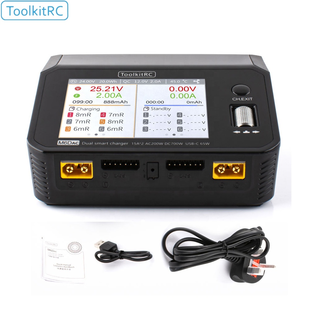Toolkitrc M6DAC 350W×2 USB-C 6 - Lipo Battery Charger のレビューと価格
