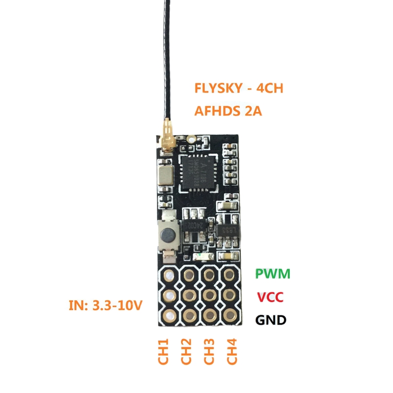Flysky FS2A ミニレシーバー 4CH AFHDS  - Drone Rc Mini のレビューと価格