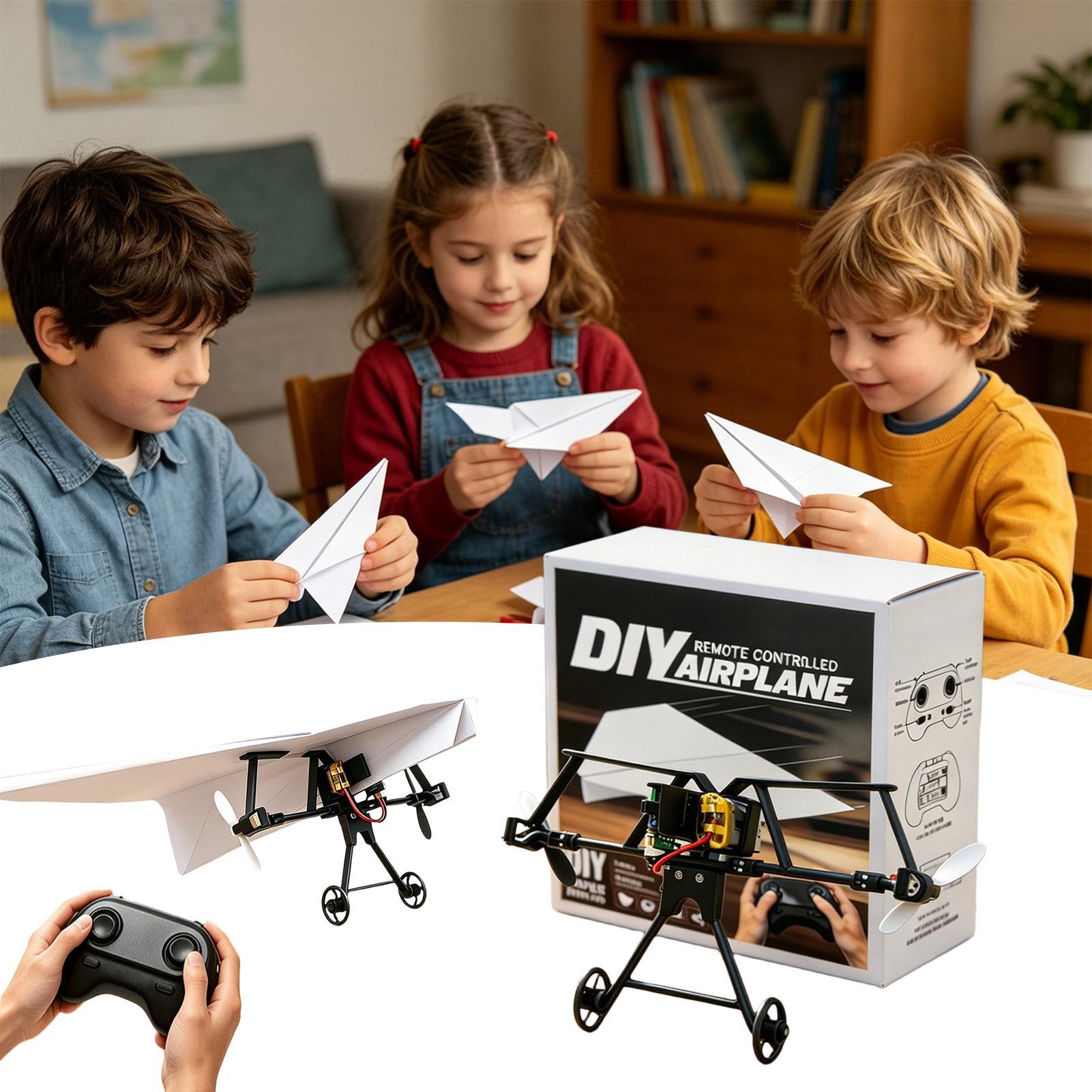 DIY RC紙飛行機キット、ジャイロスタビライザー付き電動リ - Drone Rc Aircraft のレビューと価格