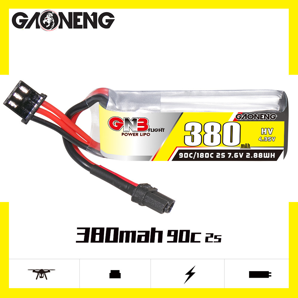 GNB 2S 7.6V 380mAh 90C/180C リポ - Drone Carrera Rc のレビューと価格