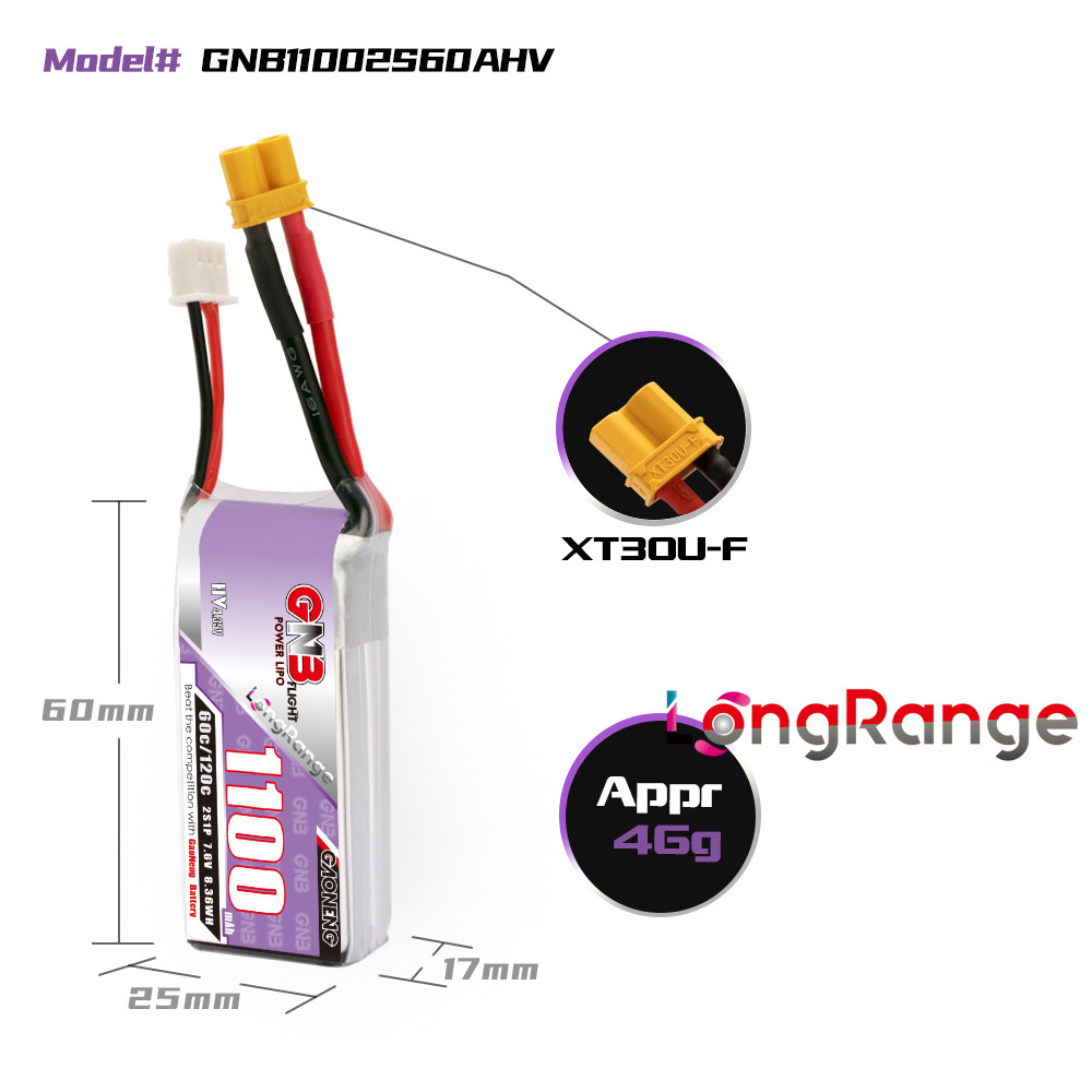 GNB 1100mAh 2S 3S 4S 6S 60C/12 - Drone Carrera Rc のレビューと価格