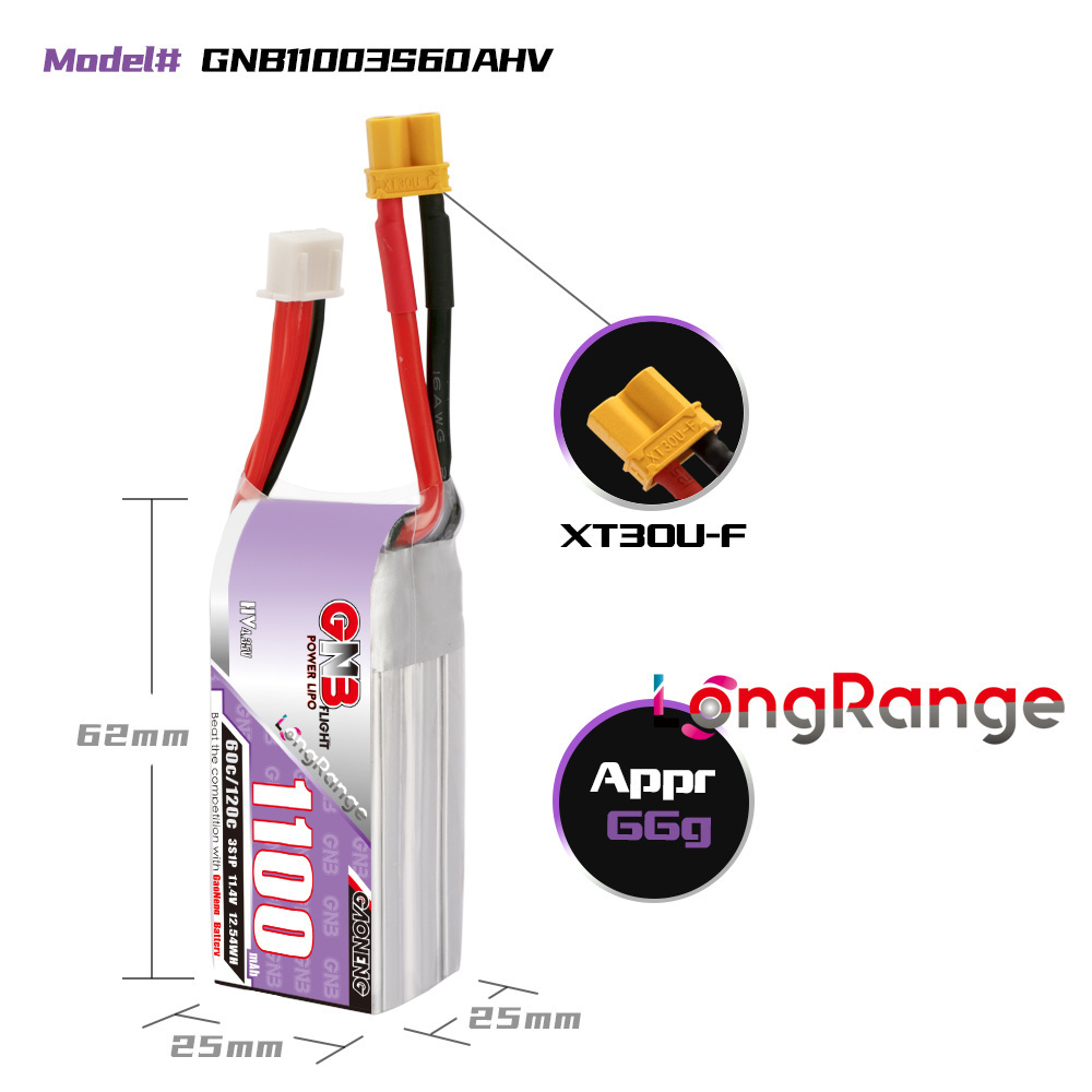 GNB 1100mAh 2S 3S 4S 6S 60C/12 - Drone Carrera Rc のレビューと価格