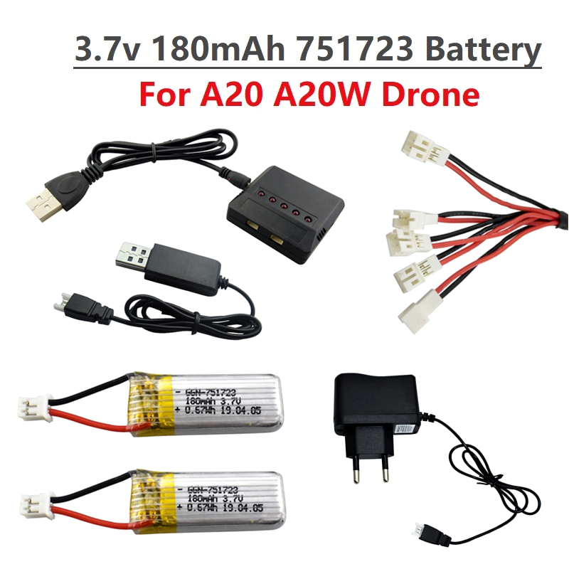 オリジナル 3.7V 180mAh リポバッテリーと充電器  - Drone Zll Rc のレビューと価格