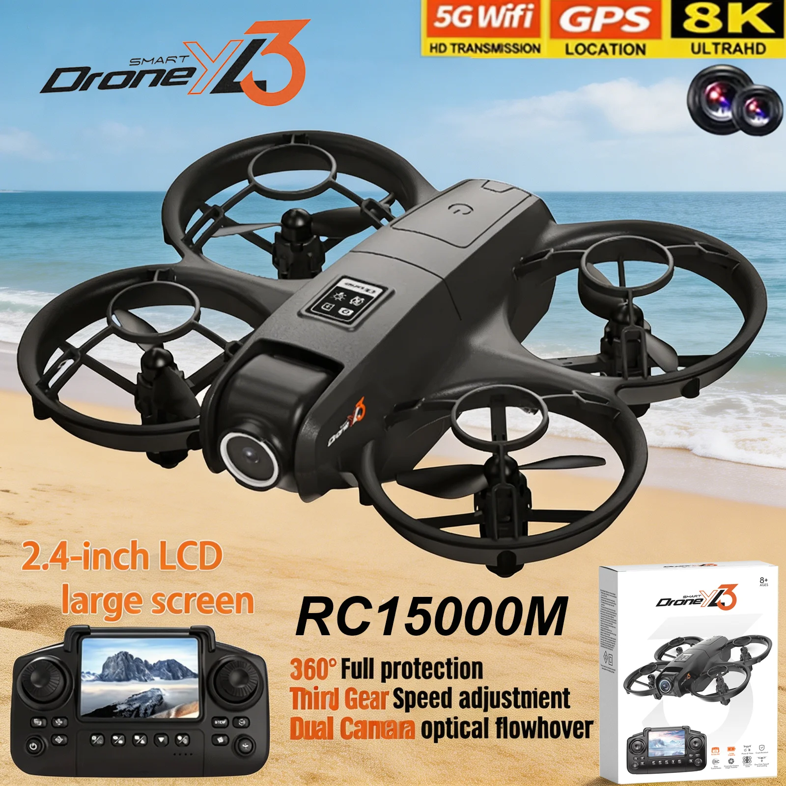新型YL3 RCドローン 8K 1080P広角デュアルHDカ - Drone Dji Rc Pro のレビューと価格